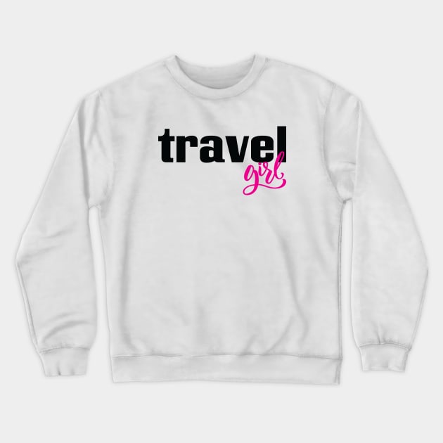 Travel Girl Crewneck Sweatshirt by ProjectX23Red